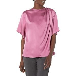 Vince Camelia 100% Silk Draped Shoulder Blouse Small NEW